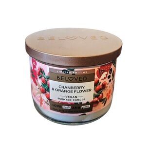 Cranberry & Orange Flower vegan scented candle